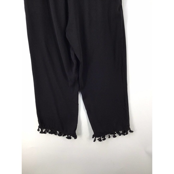 August Silk Elegant Black Cropped Jumpsuit - Picture 10 of 14
